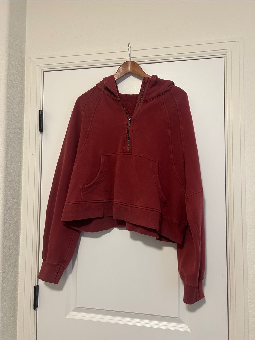 Lululemon Oversized Red Scuba Half Zip Hoodie Sweatshirt Size XL/XXL